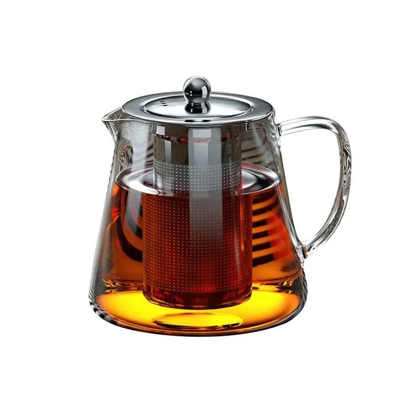 Heat Resistant Glass Teapot With Stainless Steel Infuser 5