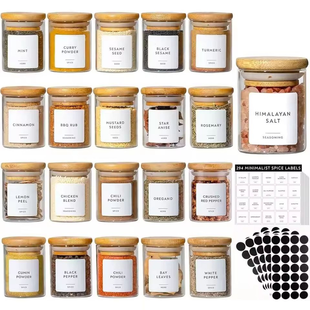 Glass Spice Jars Set With Airtight Borosilicate Containers 5