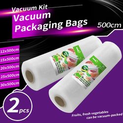 vacuum packaging rolls for food storage 2 pack 500cm long textured bags