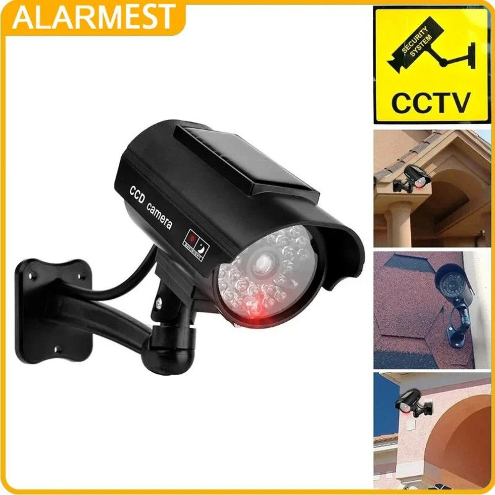 Solar Dummy Security Camera With Flashing LED Light For Indoor And Outdoor Use 0