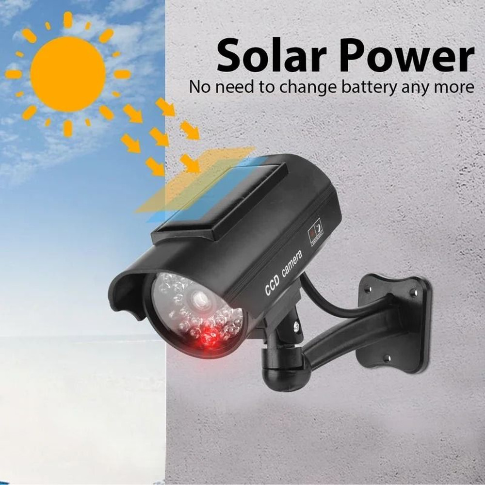 Solar Dummy Security Camera With Flashing LED Light For Indoor And Outdoor Use 2
