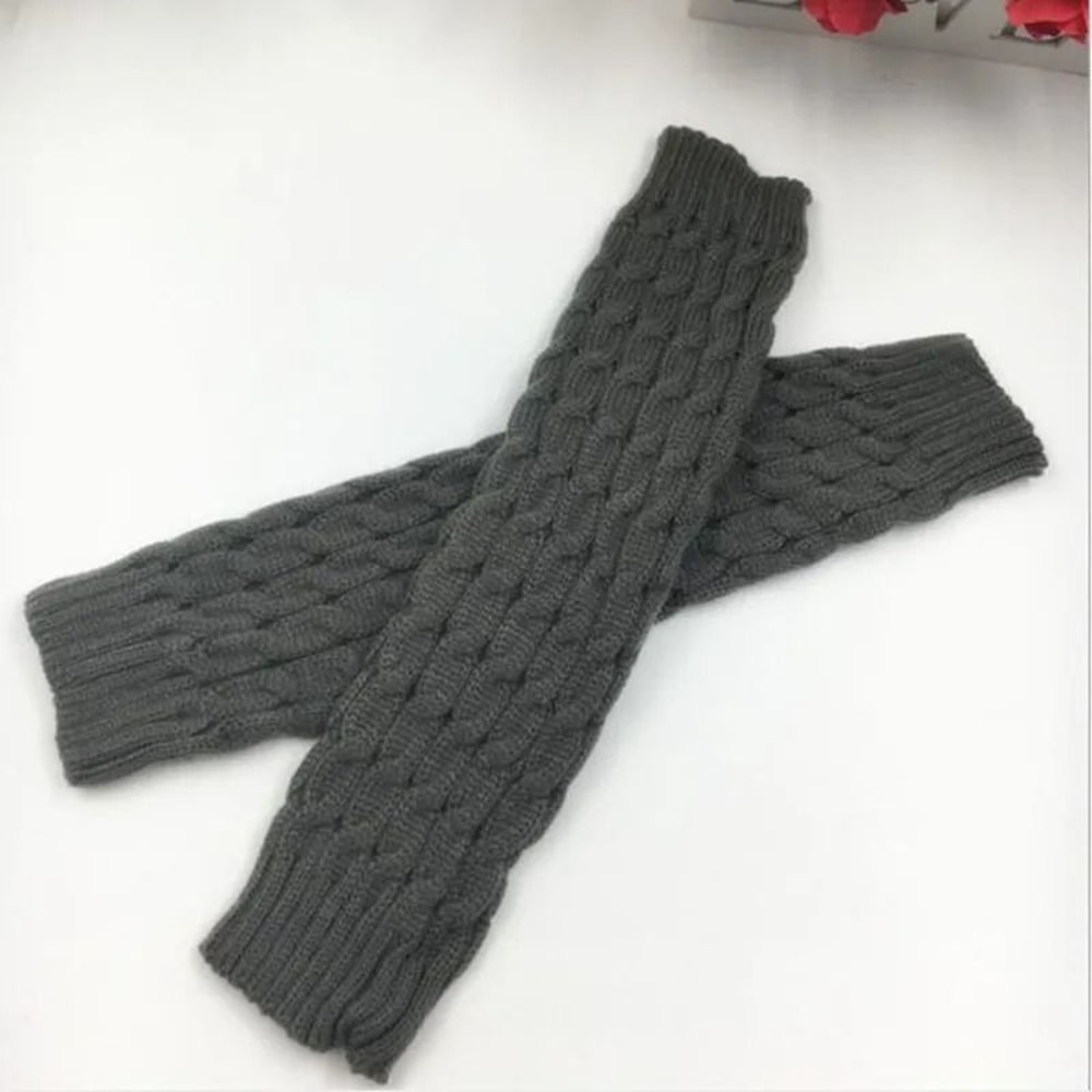 Women Autumn Winter Leg Warmers With Knit Flower Design For Sports And Daily Wear 11