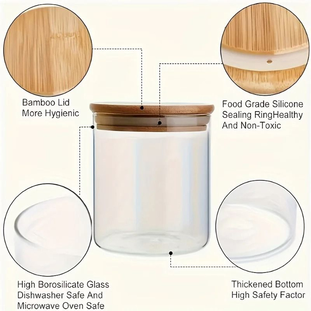 12 Piece Glass Spice Jars With Bamboo Lids And Labels Airtight 8oz Seasoning Containers For Kitchen 4