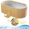 Foldable Portable Hot Tub Collapsible Ice Bath Tub With Dual Drainage Design For Home Cold And Hot  0