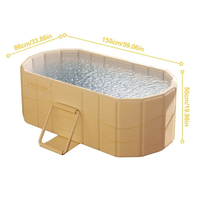 Foldable Portable Hot Tub Collapsible Ice Bath Tub With Dual Drainage Design For Home Cold And Hot  6
