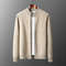 Mens Merino Wool Mock Collar Zipper Cardigan Sweater For Autumn And Winter 0