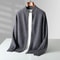 Mens Merino Wool Mock Collar Zipper Cardigan Sweater For Autumn And Winter 3