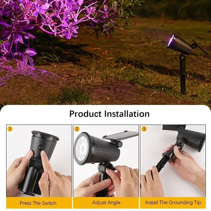 9 LED Solar Spot Light Outdoor Waterproof Garden Landscape Pathway Lighting 1