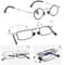 Folding Reading Glasses With Transparent Lenses Anti Blue Light Metal Frame And Case 5