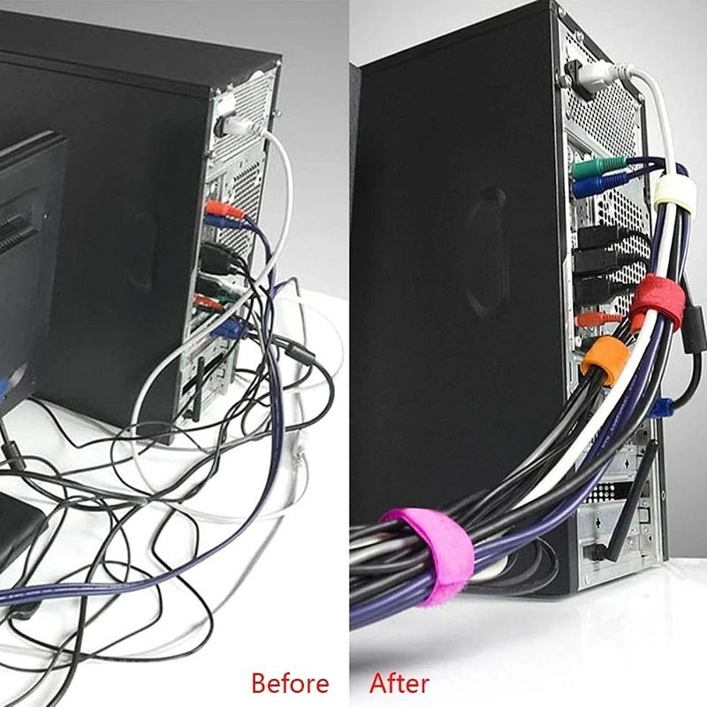 Reusable Double Sided Hook And Loop Fastening Tape Cable Organizer Roll 6