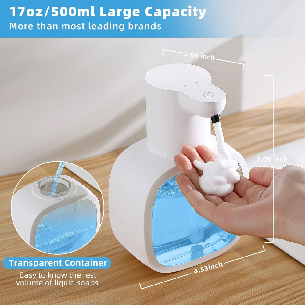 Wall Mounted Automatic Foam Soap Dispenser 500ml Smart Touchless Hand Washer 3