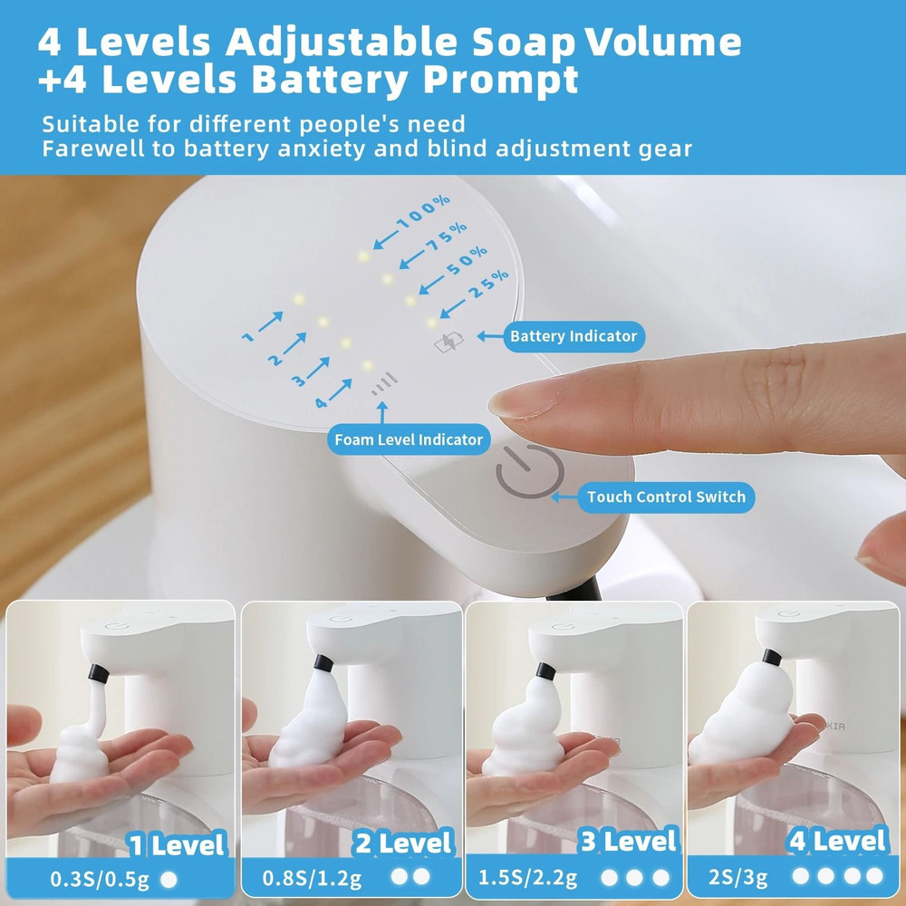 Wall Mounted Automatic Foam Soap Dispenser 500ml Smart Touchless Hand Washer 5