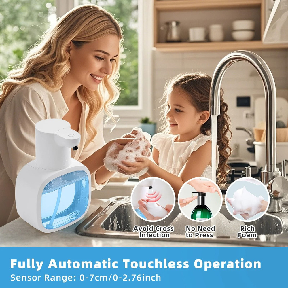 Wall Mounted Automatic Foam Soap Dispenser 500ml Smart Touchless Hand Washer 6