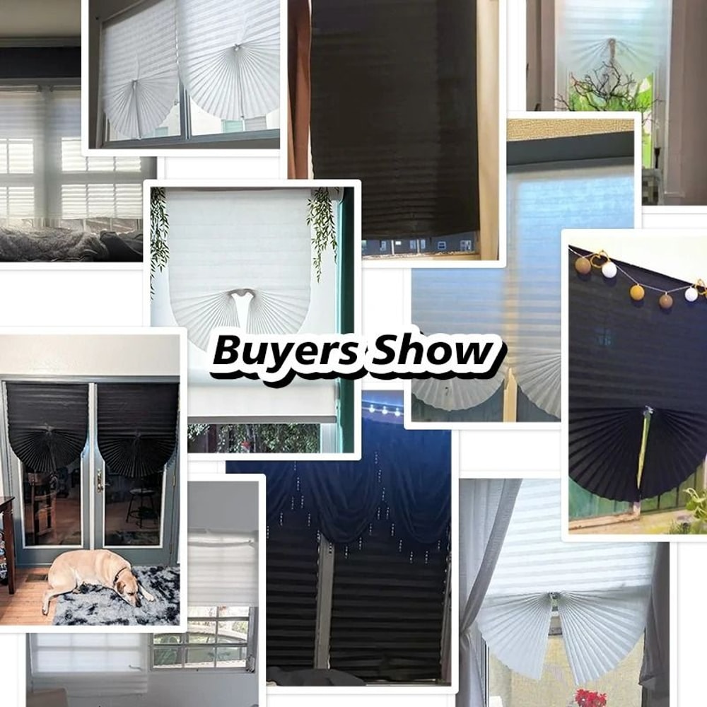 Self Adhesive Pleated Blackout Window Shade Non Woven Curtain For Home And Office 0