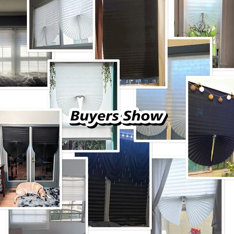 Self Adhesive Pleated Blackout Window Shade Non Woven Curtain For Home And Office 0