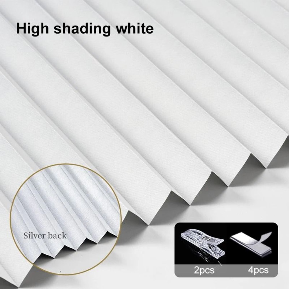 Self Adhesive Pleated Blackout Window Shade Non Woven Curtain For Home And Office 9