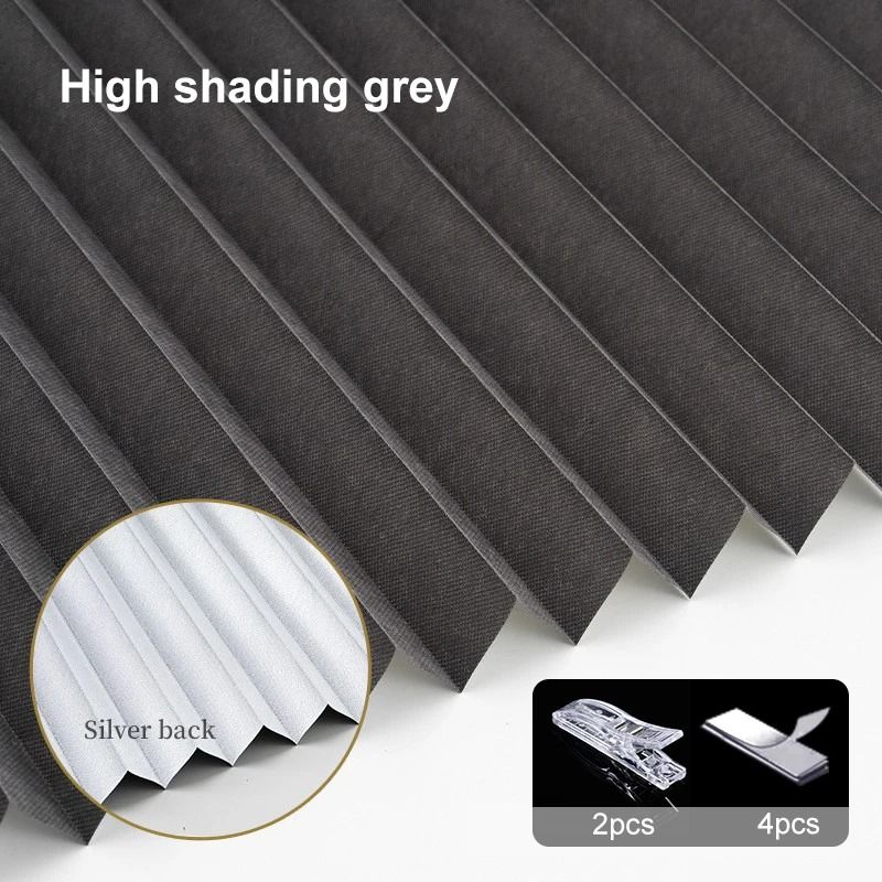 Self Adhesive Pleated Blackout Window Shade Non Woven Curtain For Home And Office 10