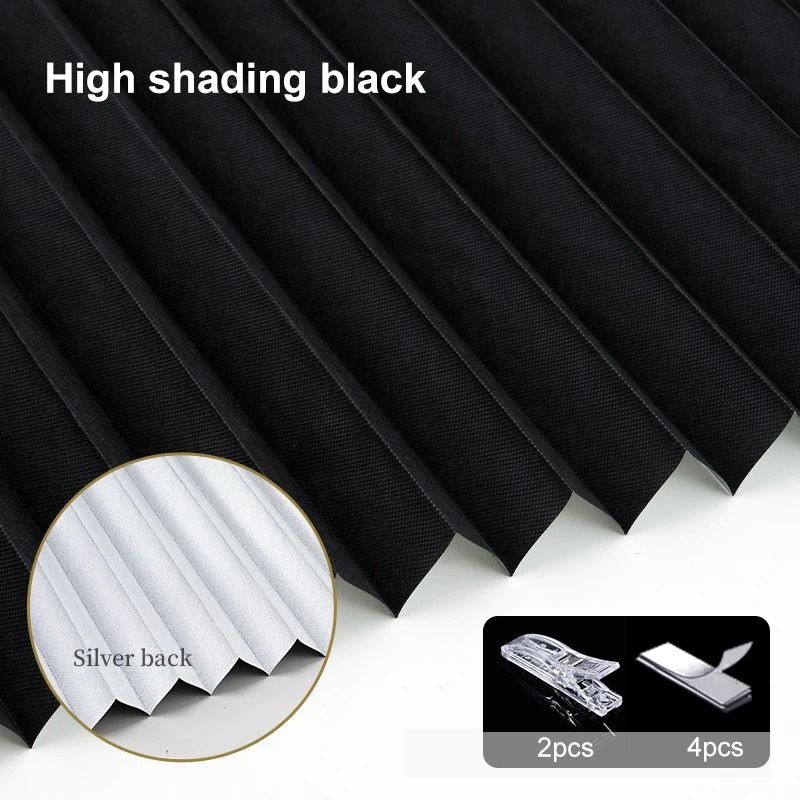 Self Adhesive Pleated Blackout Window Shade Non Woven Curtain For Home And Office 6