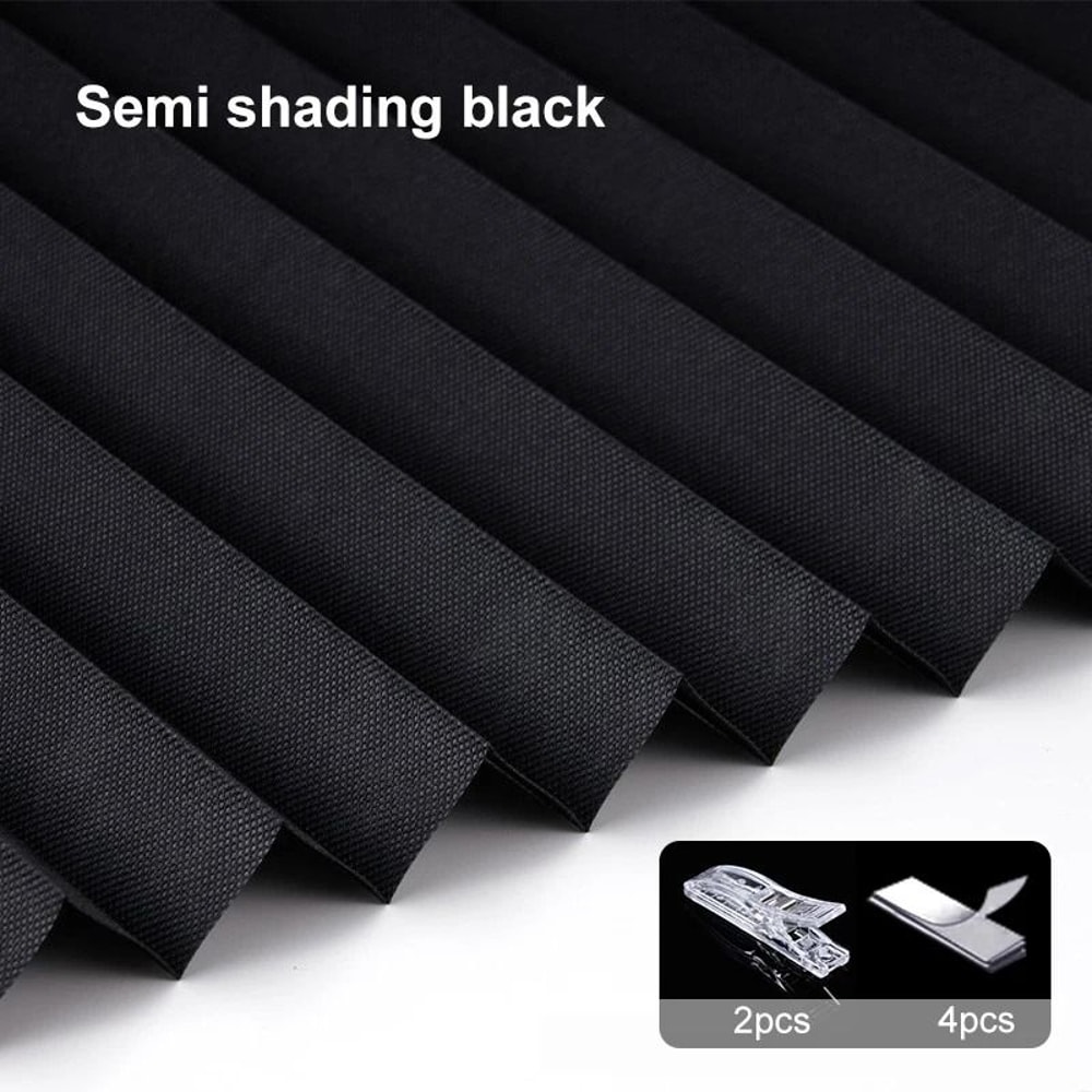 Self Adhesive Pleated Blackout Window Shade Non Woven Curtain For Home And Office 7