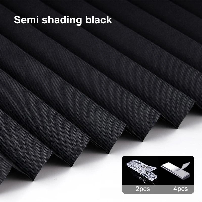 Self Adhesive Pleated Blackout Window Shade Non Woven Curtain For Home And Office 7