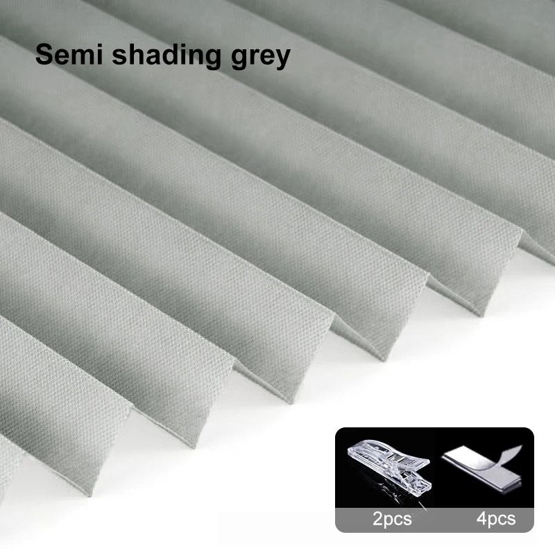 Self Adhesive Pleated Blackout Window Shade Non Woven Curtain For Home And Office 8