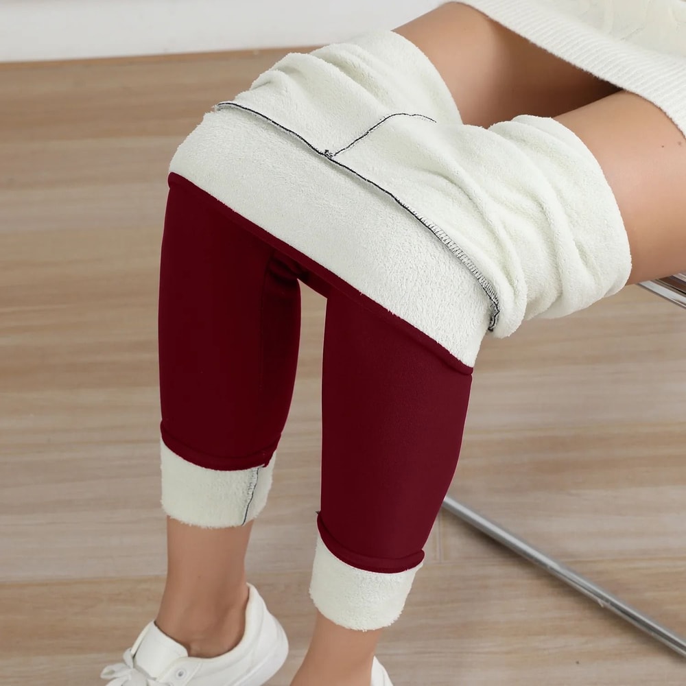 Winter Warm Fleece Leggings Velvet Thick High Waist Elastic Tights For Women 10