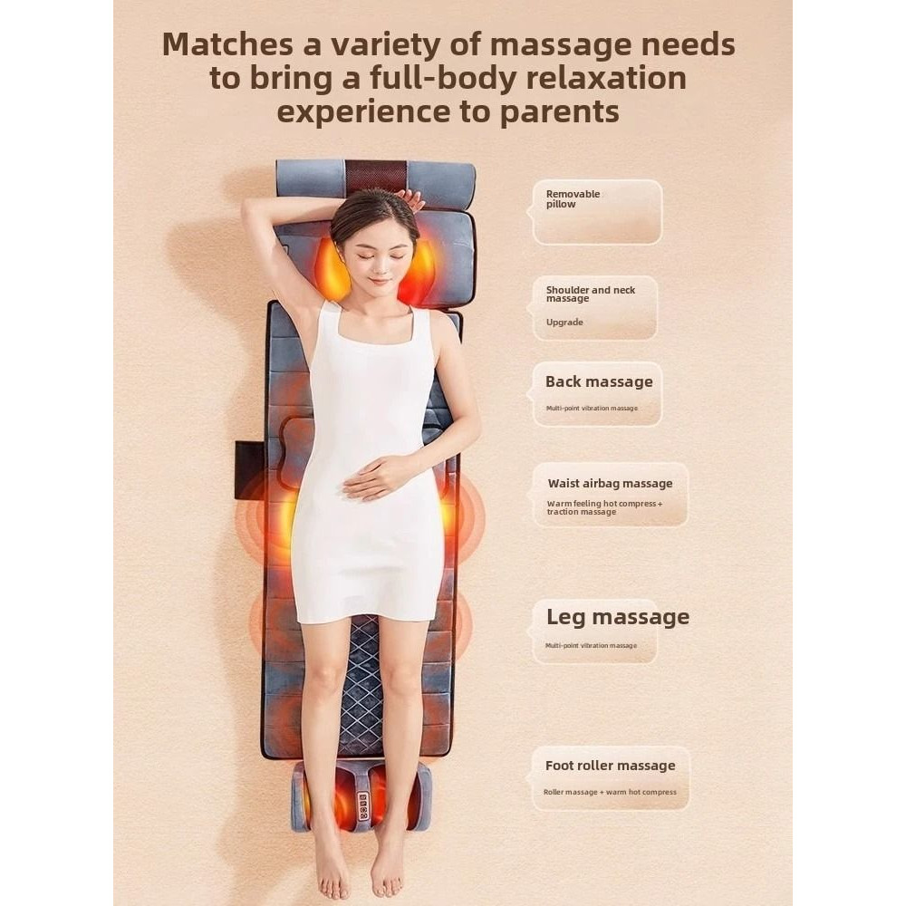 Full Body Massage Pad With 10Zone Vibration Heat Therapy And Foot Calf Kneading Function 3