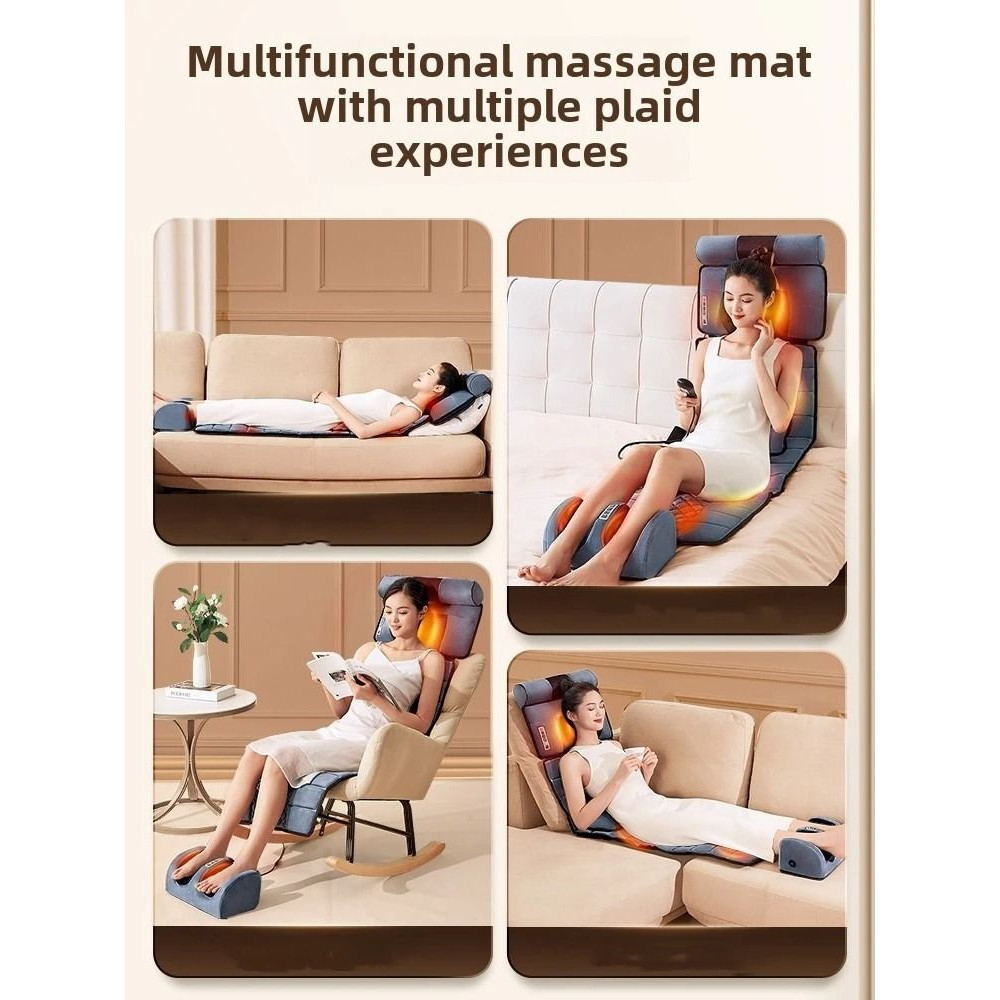Full Body Massage Pad With 10Zone Vibration Heat Therapy And Foot Calf Kneading Function 5