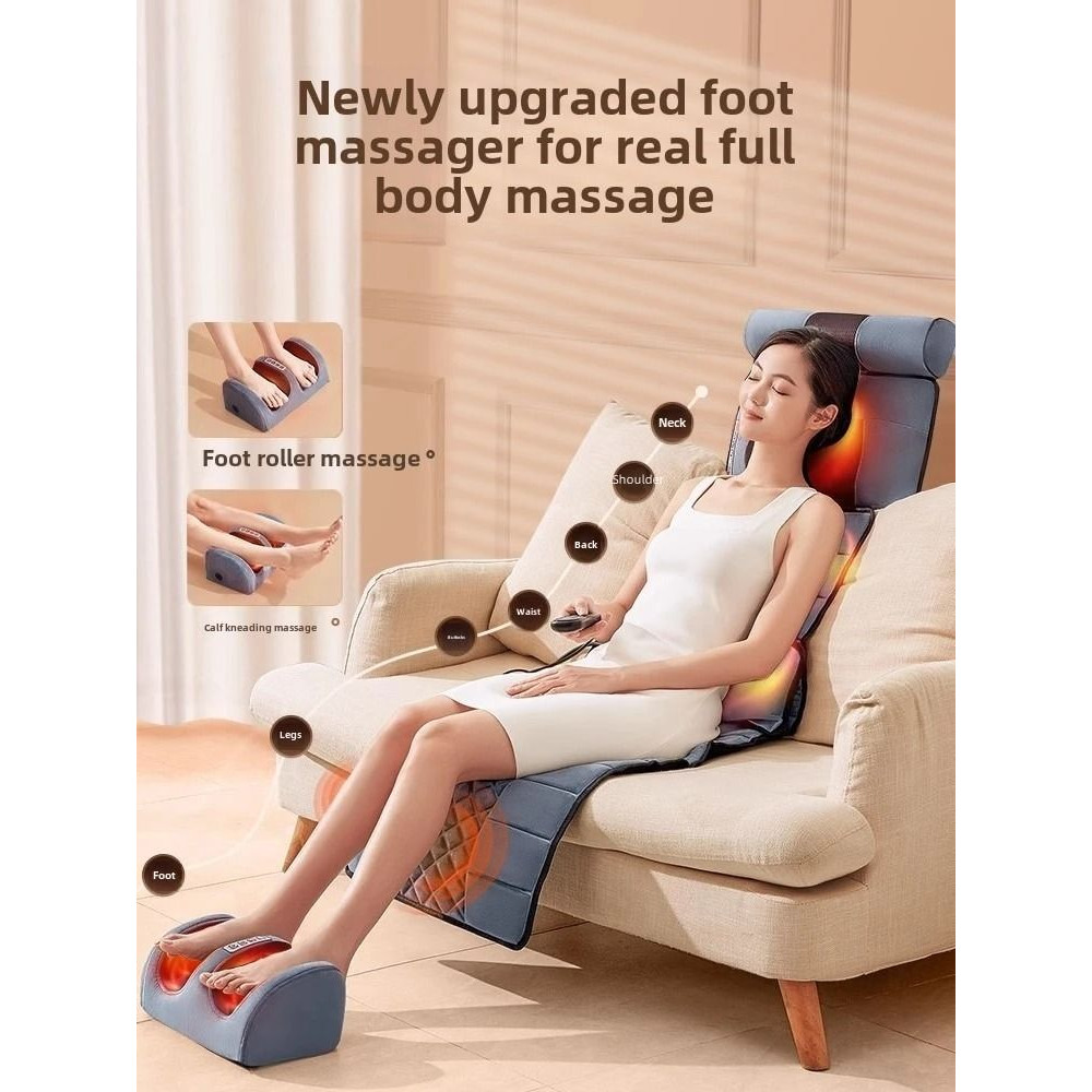 Full Body Massage Pad With 10Zone Vibration Heat Therapy And Foot Calf Kneading Function 6