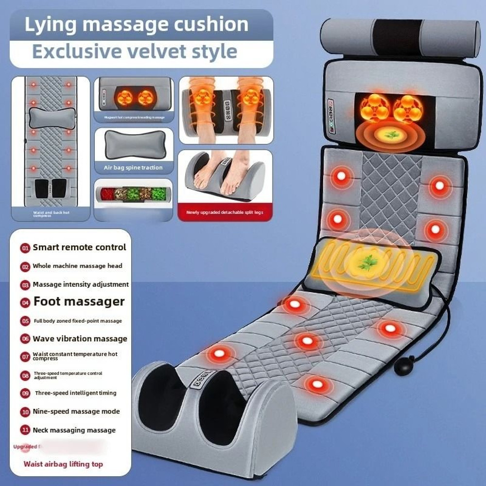 Full Body Massage Pad With 10Zone Vibration Heat Therapy And Foot Calf Kneading Function 7