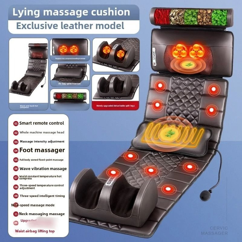 Full Body Massage Pad With 10Zone Vibration Heat Therapy And Foot Calf Kneading Function 8
