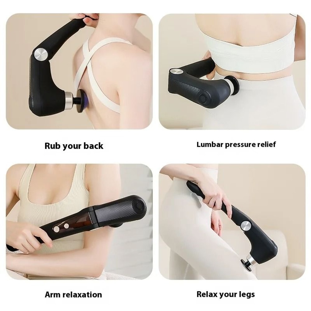 Portable Fascia Massage Gun With Hot And Cold Heads And Adjustable Angles 2