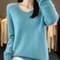 Merino Wool VNeck Sweater For Women Soft Cashmere Knit Pullover For Autumn And Winter 0