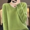 Merino Wool VNeck Sweater For Women Soft Cashmere Knit Pullover For Autumn And Winter 1