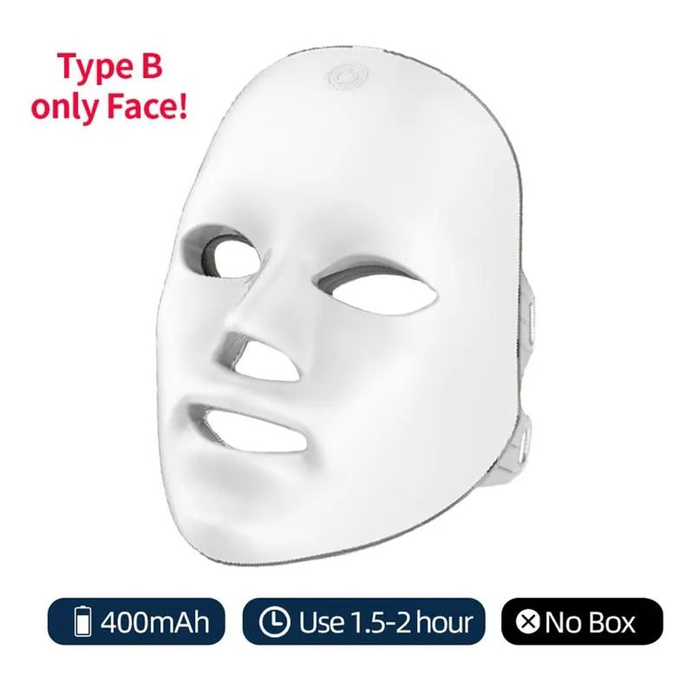 Wireless 7Color LED Face And Neck Beauty Mask Photon Therapy Skin Tightening And Rejuvenation Devi 7