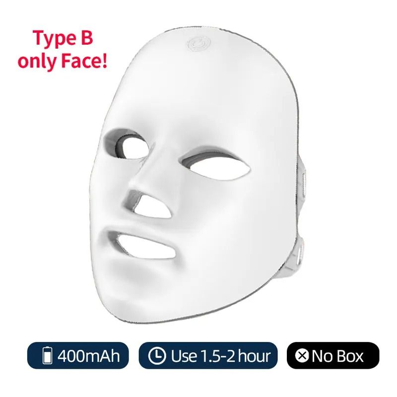 Wireless 7Color LED Face And Neck Beauty Mask Photon Therapy Skin Tightening And Rejuvenation Devi 7