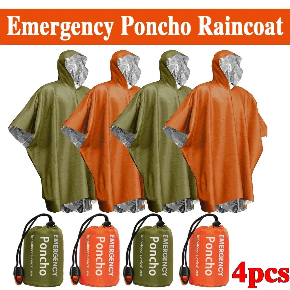 Emergency Waterproof Survival Poncho And Blanket Lightweight Thermal Raincoat For Camping And Outd 7