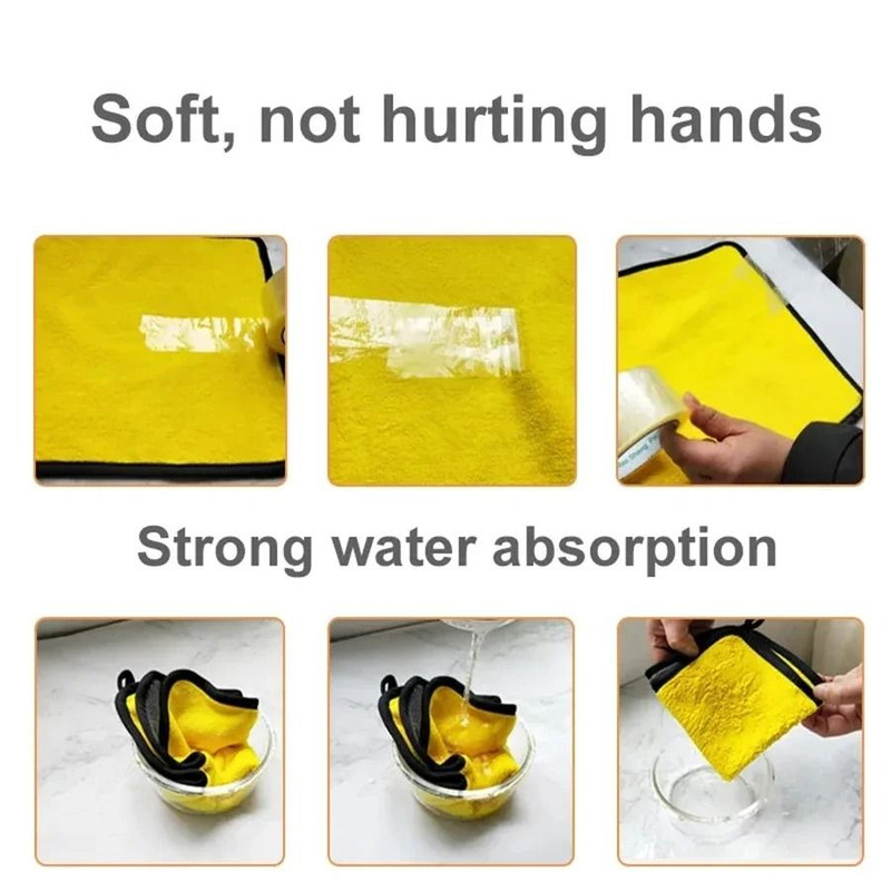 126pcs Thick Microfiber Cleaning Towels  DoubleLayer Car Wash And Drying Cloths For Auto Detailing  2