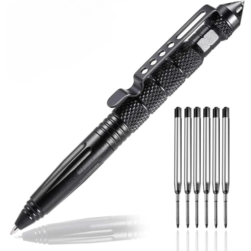 Military Tactical Pen Tungsten Steel Self Defense And Emergency Glass Breaker Heavy Duty Writing To 3
