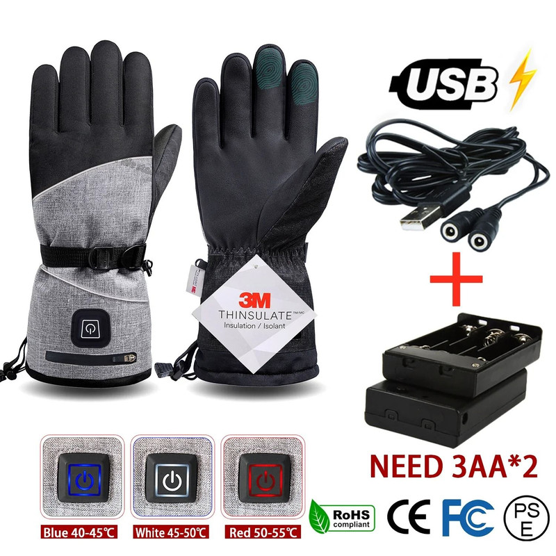 Men Waterproof Winter Cycling Gloves  Touch Screen Thermal Fleece Outdoor Gloves For Running Skiing 8