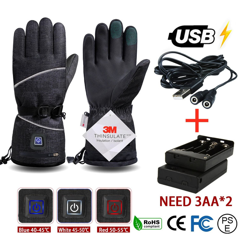 Electric Heated Winter Gloves  Waterproof Thermal Hand Warmers For Skiing Cycling And Outdoor Sport 10