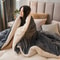 DoubleSided Wool Throw Blanket Warm Winter Bedspread And Camping Cover For Double Or Queen Beds 0