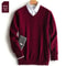 Classic VNeck Pullover Sweater For Men Warm Cashmere Cotton Blend Winter Jumper 20