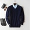 Classic VNeck Pullover Sweater For Men Warm Cashmere Cotton Blend Winter Jumper 24