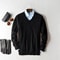 Classic VNeck Pullover Sweater For Men Warm Cashmere Cotton Blend Winter Jumper 28