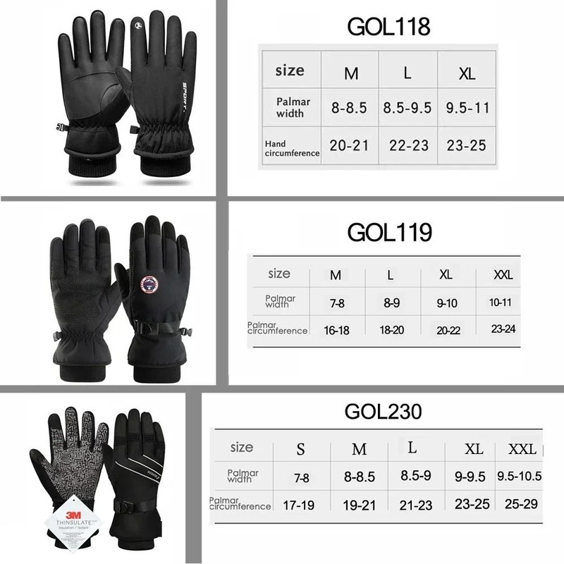 Winter Waterproof Cycling Gloves For Men Outdoor Sports Motorcycle Ski Running Full Finger Touch Sc 5