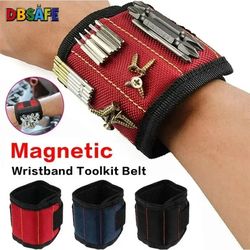 magnetic wristband tool holder for screws nails and drill bits with strong five row magnets