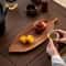 Leaf Shaped Oleander Wood Tray With Handle For Breakfast Desserts And Snacks 5