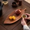 Leaf Shaped Oleander Wood Tray With Handle For Breakfast Desserts And Snacks 5