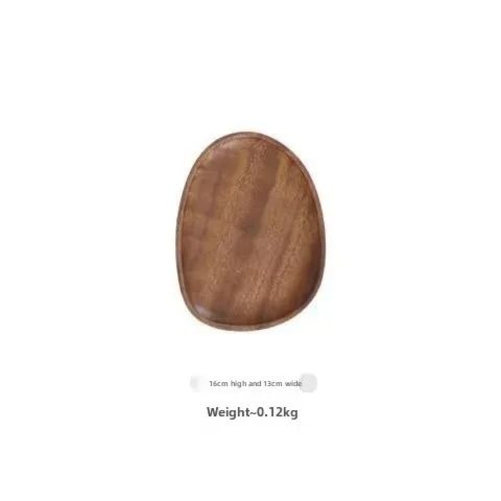 Leaf Shaped Oleander Wood Tray With Handle For Breakfast Desserts And Snacks 6